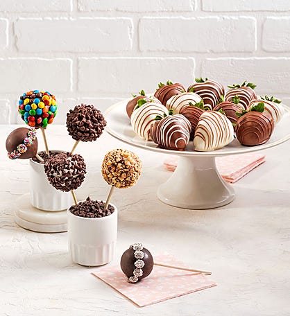 Candy Covered Cake Pops™ with Drizzled Berries